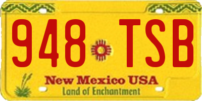 NM license plate 948TSB
