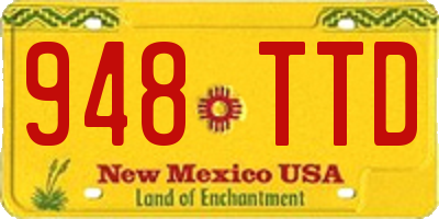 NM license plate 948TTD