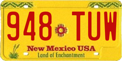 NM license plate 948TUW