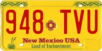 NM license plate 948TVU