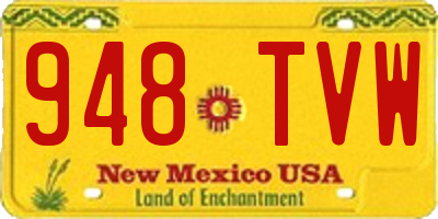 NM license plate 948TVW
