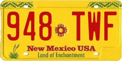 NM license plate 948TWF