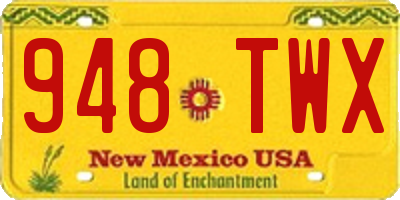 NM license plate 948TWX