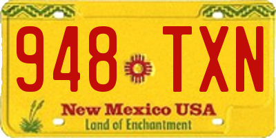 NM license plate 948TXN