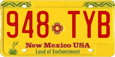 NM license plate 948TYB