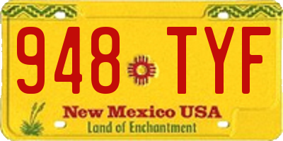 NM license plate 948TYF