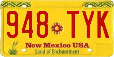 NM license plate 948TYK