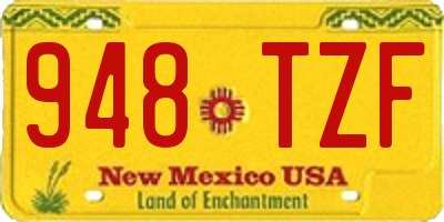 NM license plate 948TZF