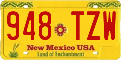 NM license plate 948TZW