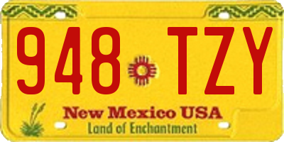 NM license plate 948TZY