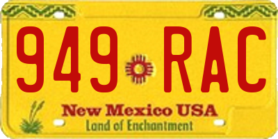 NM license plate 949RAC