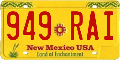 NM license plate 949RAI