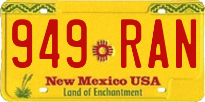 NM license plate 949RAN