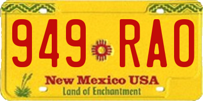 NM license plate 949RAO