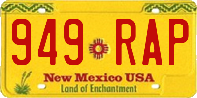 NM license plate 949RAP