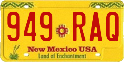 NM license plate 949RAQ