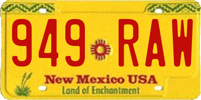 NM license plate 949RAW