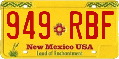 NM license plate 949RBF