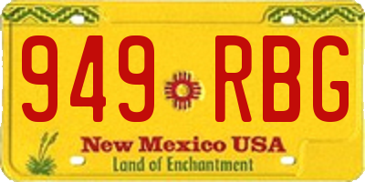 NM license plate 949RBG