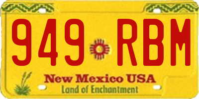 NM license plate 949RBM
