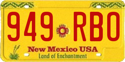 NM license plate 949RBO