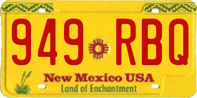 NM license plate 949RBQ