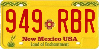 NM license plate 949RBR