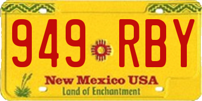 NM license plate 949RBY