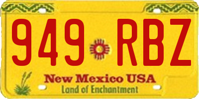 NM license plate 949RBZ