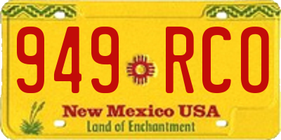 NM license plate 949RCO
