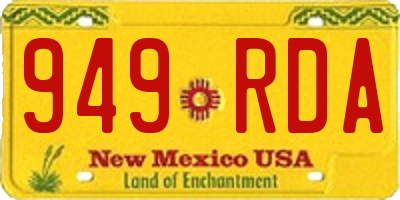 NM license plate 949RDA