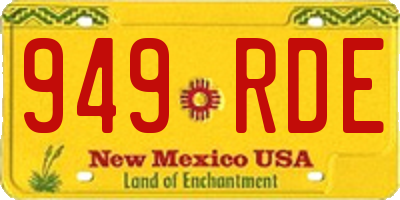 NM license plate 949RDE