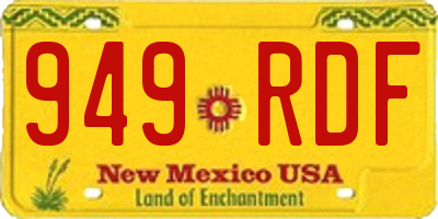 NM license plate 949RDF