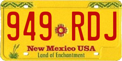 NM license plate 949RDJ