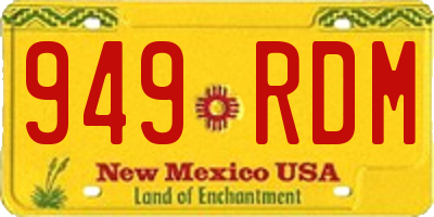 NM license plate 949RDM