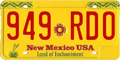 NM license plate 949RDO