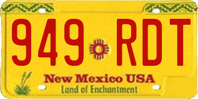 NM license plate 949RDT
