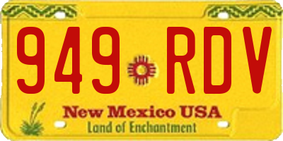 NM license plate 949RDV