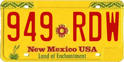 NM license plate 949RDW