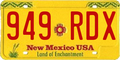 NM license plate 949RDX