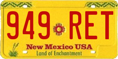 NM license plate 949RET