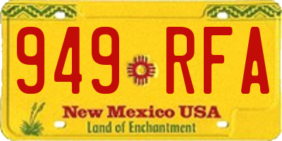 NM license plate 949RFA