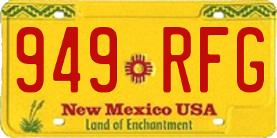 NM license plate 949RFG