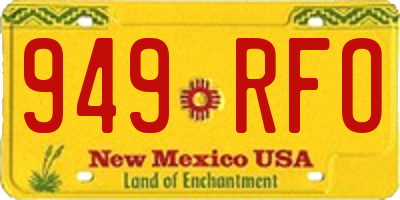 NM license plate 949RFO