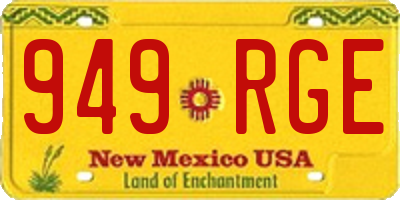 NM license plate 949RGE