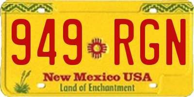NM license plate 949RGN