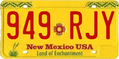 NM license plate 949RJY