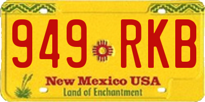 NM license plate 949RKB