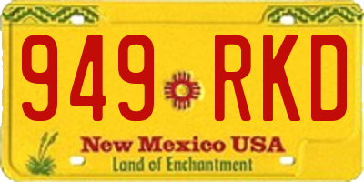 NM license plate 949RKD