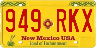 NM license plate 949RKX